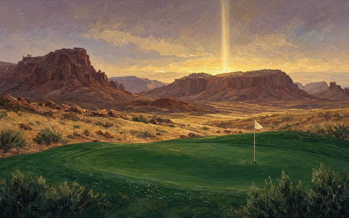 Desert Dawn, original digital golf art