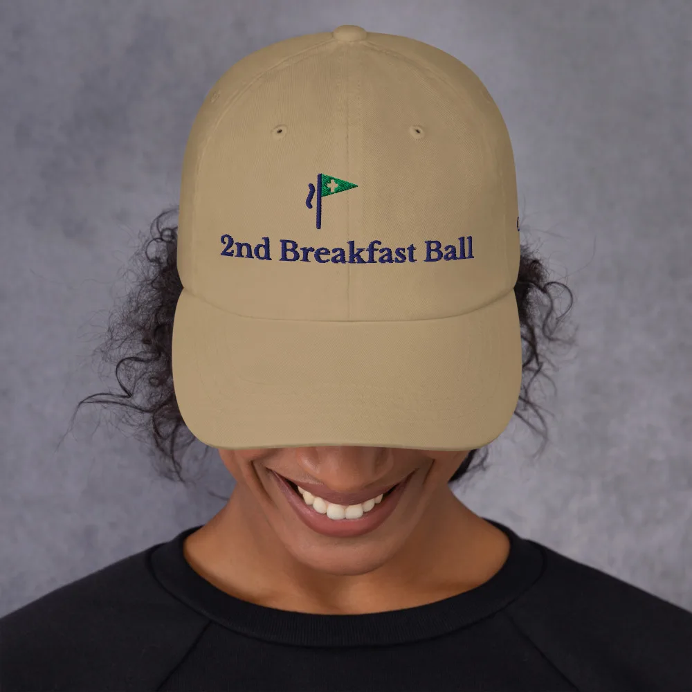 Second Breakfast Ball Dad Hat, On model (women's)