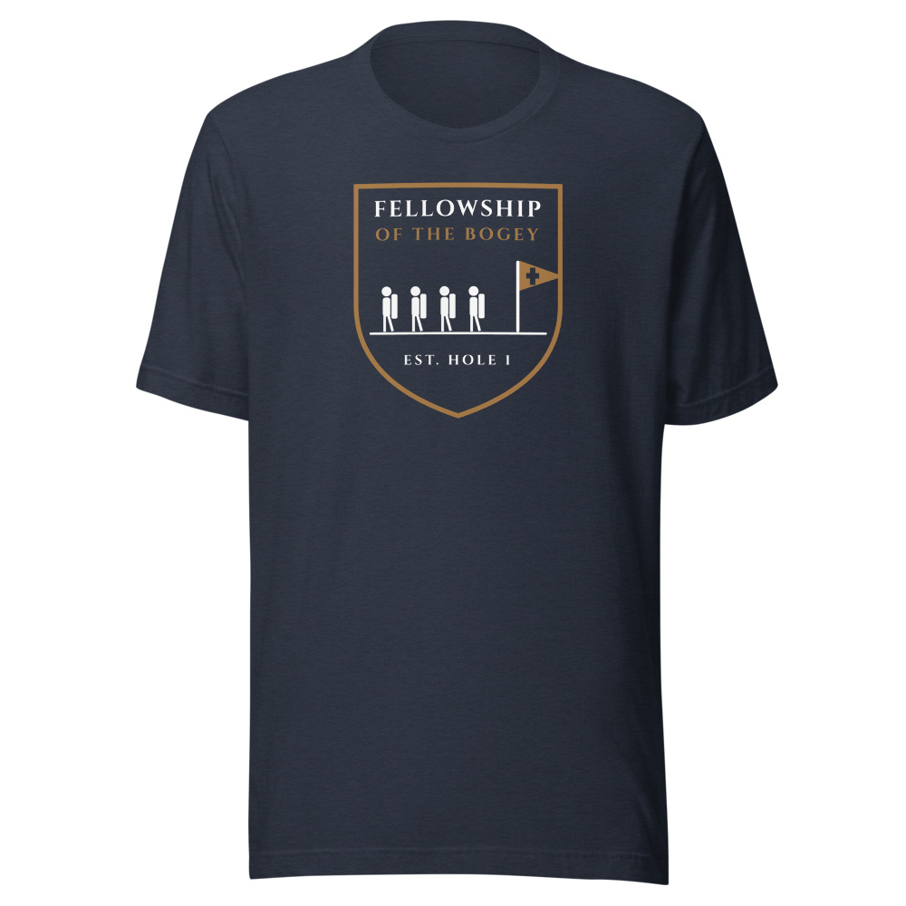 The Fellowship of the Bogey Tee from Links & Light, Christian golf apparel