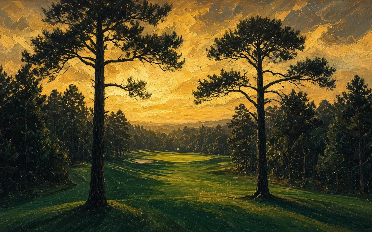 Pine Dogleg, original digital golf art